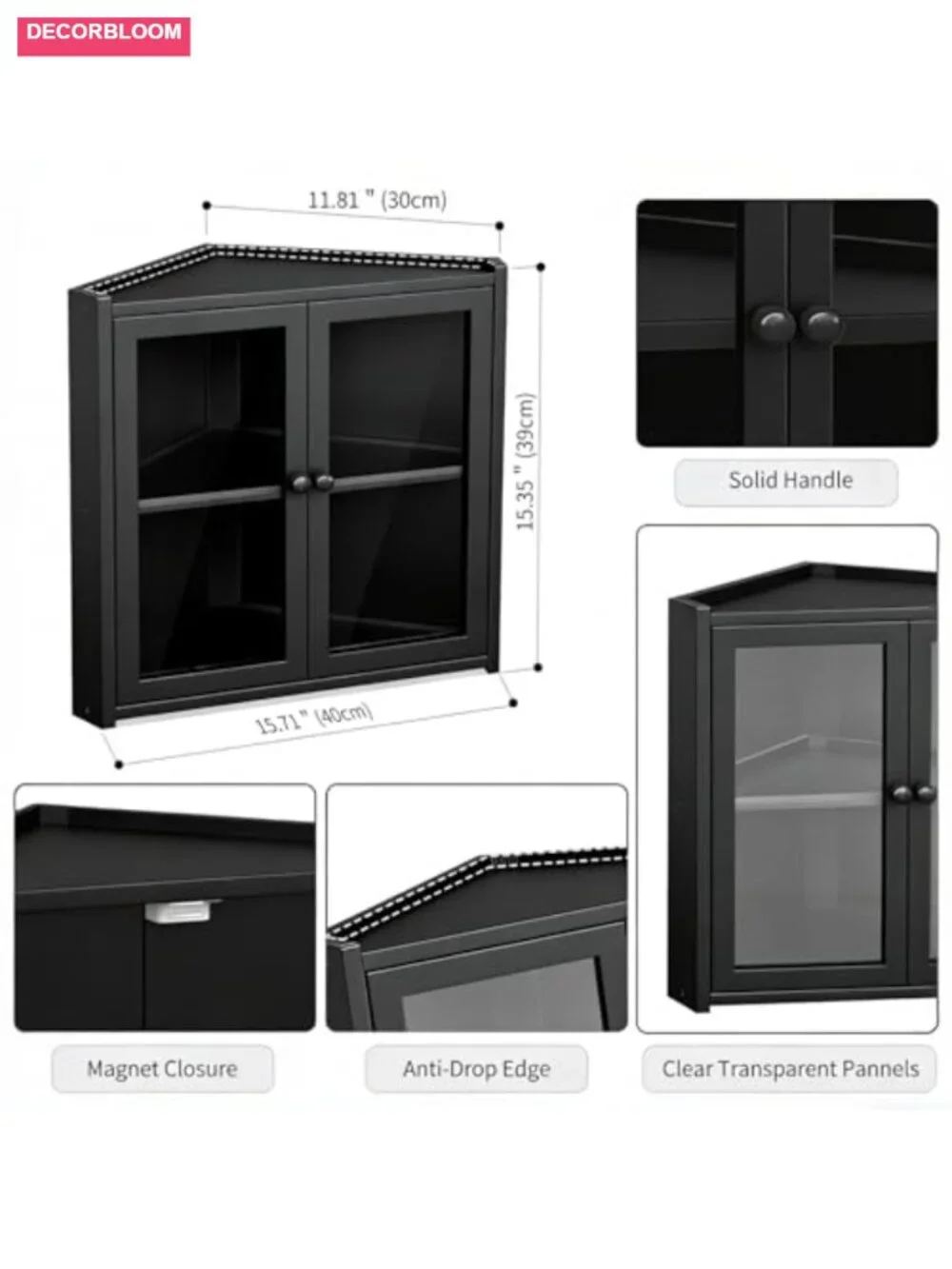Double Layer Bamboo Bread Box with Double Doors for Kitchen Countertop